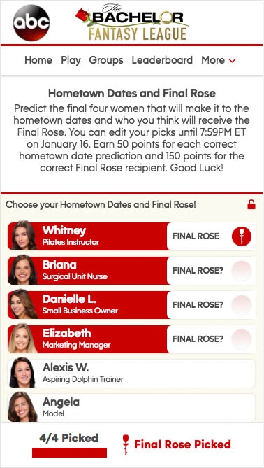 Espn S Bachelor Fantasy App Is Definitely Rose Worthy Espn Front Row