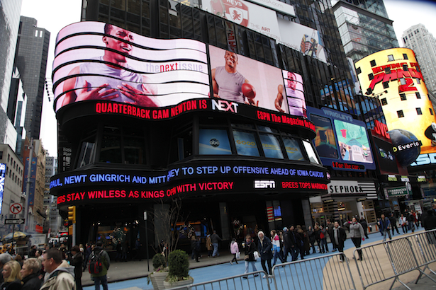 The Mag hails Newton as NEXT cover athlete in Times Square - ESPN Front Row