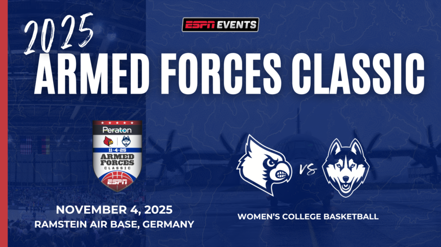 ESPN Events’ 2025 Peraton Armed Forces Classic will feature its first-ever women’s college basketball matchup at Ramstein Air Base in Germany. This 10th-edition event will open the 2025-26 season with a historic matchup between powerhouse programs UConn and Louisville.